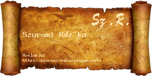 Szuromi Réka névjegykártya